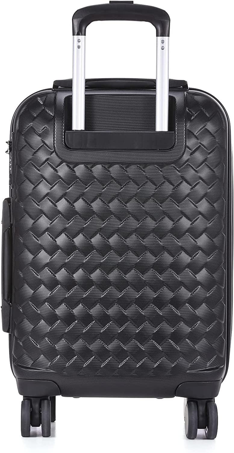 Le Maurice &amp; Co Carry On Luggage Bag - 20-Inch Hardshell Lightweight Rolling Suitcase, Parisian  Spinner Hardside Road Runner Travel with 8 Wheels TSA Lock (Mystic Black) Mystic Black