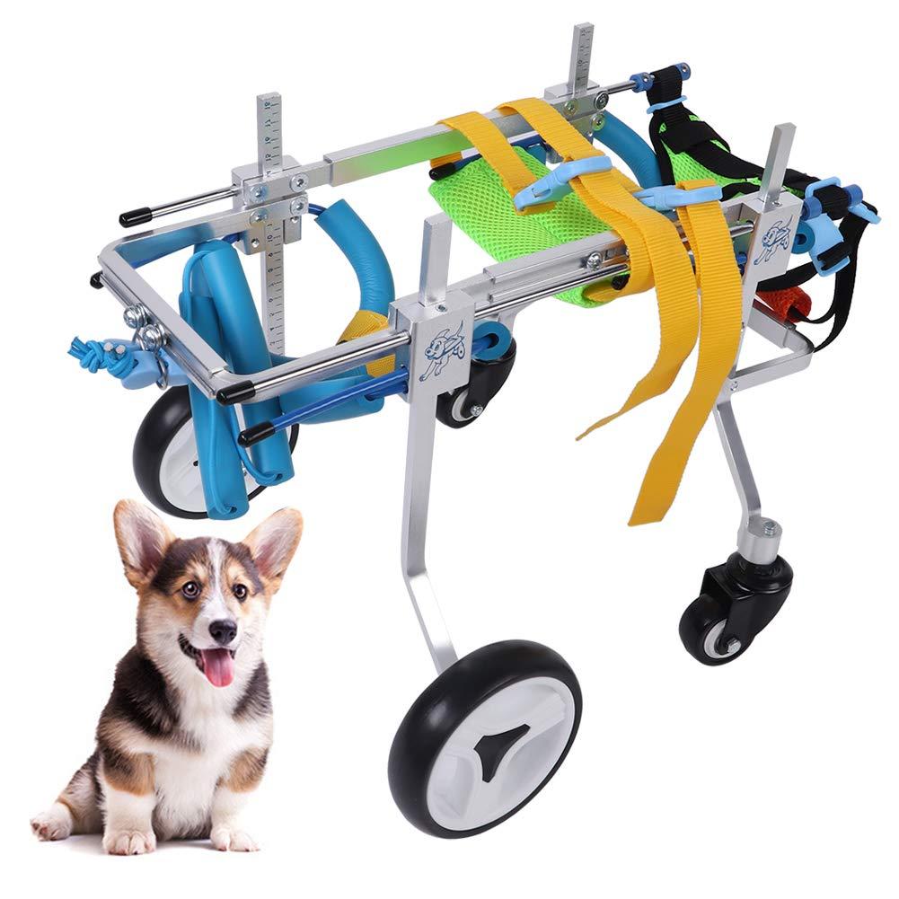 Ichiias Pet Wheelchair Portable Disabled Dog Assisted Walk for Handicapped Small Medium Dog Cat Walk Legs Rehabilitation