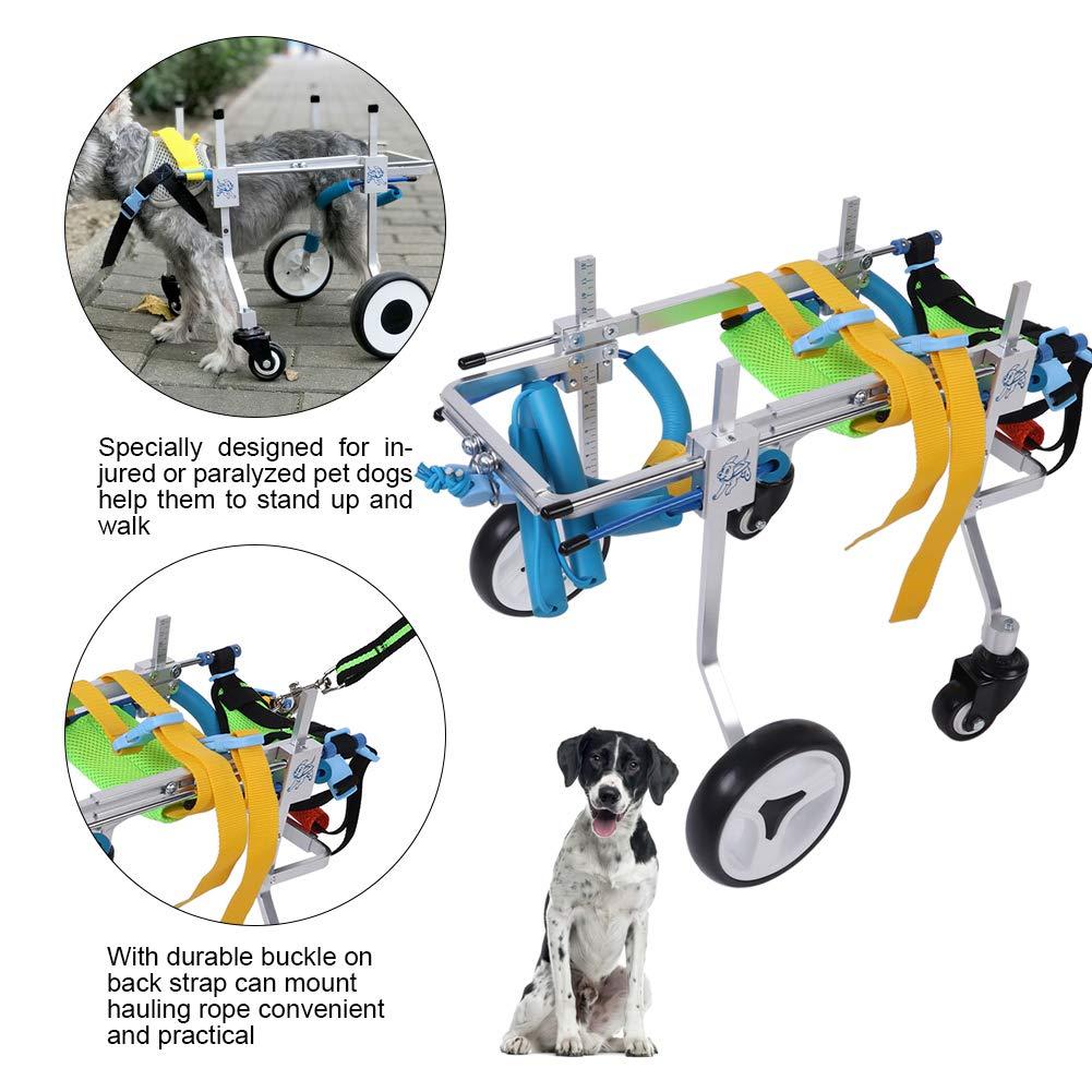 Ichiias Pet Wheelchair Portable Disabled Dog Assisted Walk for Handicapped Small Medium Dog Cat Walk Legs Rehabilitation