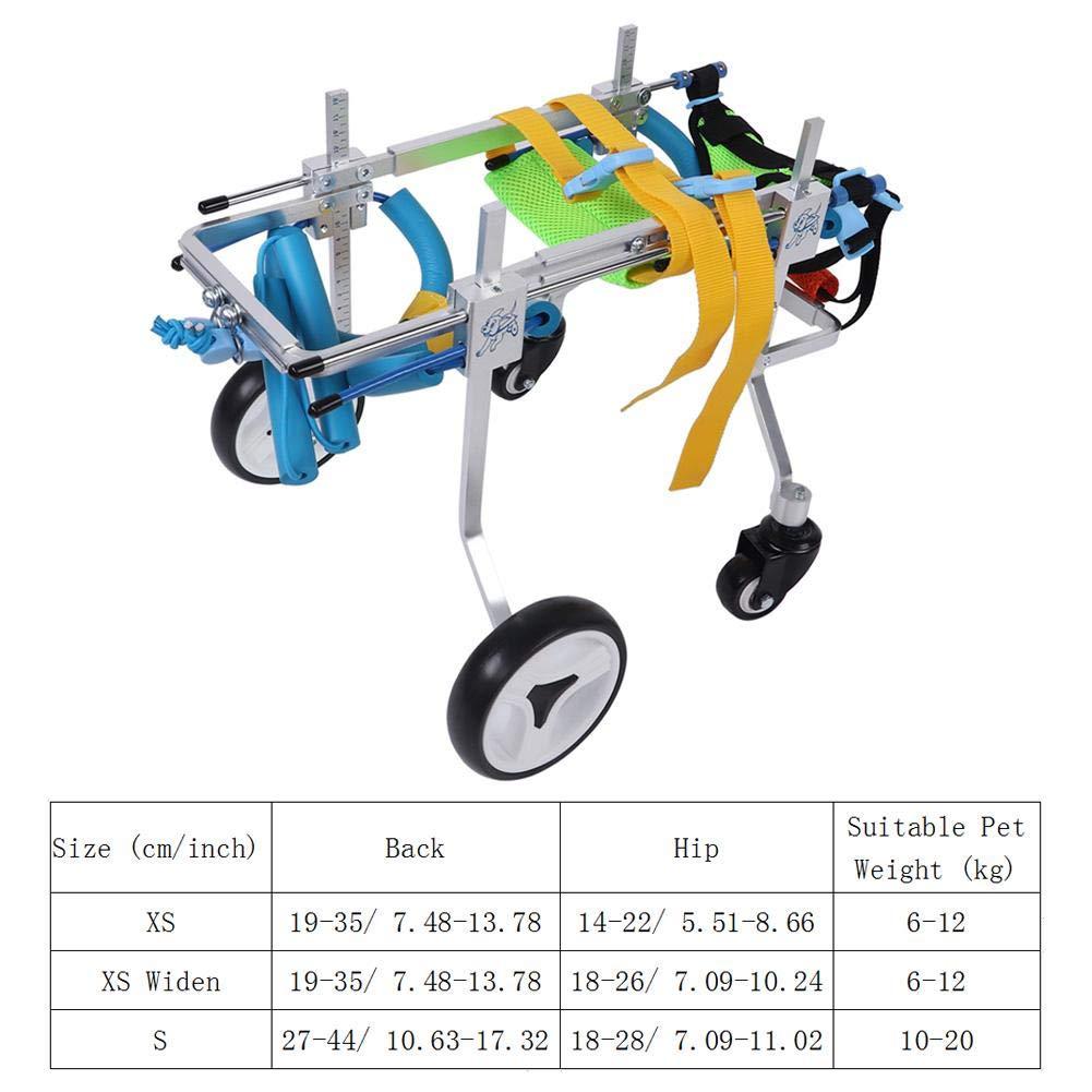 Ichiias Pet Wheelchair Portable Disabled Dog Assisted Walk for Handicapped Small Medium Dog Cat Walk Legs Rehabilitation