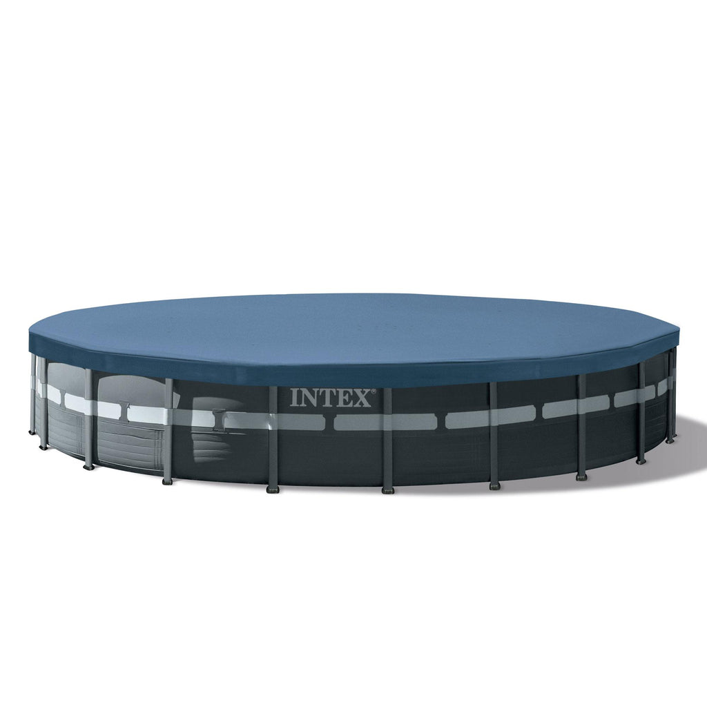 26339EH Ultra XTR 24 Ft Diameter x 52 In Tall Outdoor Above Ground Frame Swimming Pool Set w/ Sand Filter Pump, Ladder,