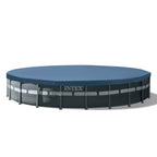 26339EH Ultra XTR 24 Ft Diameter x 52 In Tall Outdoor Above Ground Frame Swimming Pool Set w/ Sand Filter Pump, Ladder,