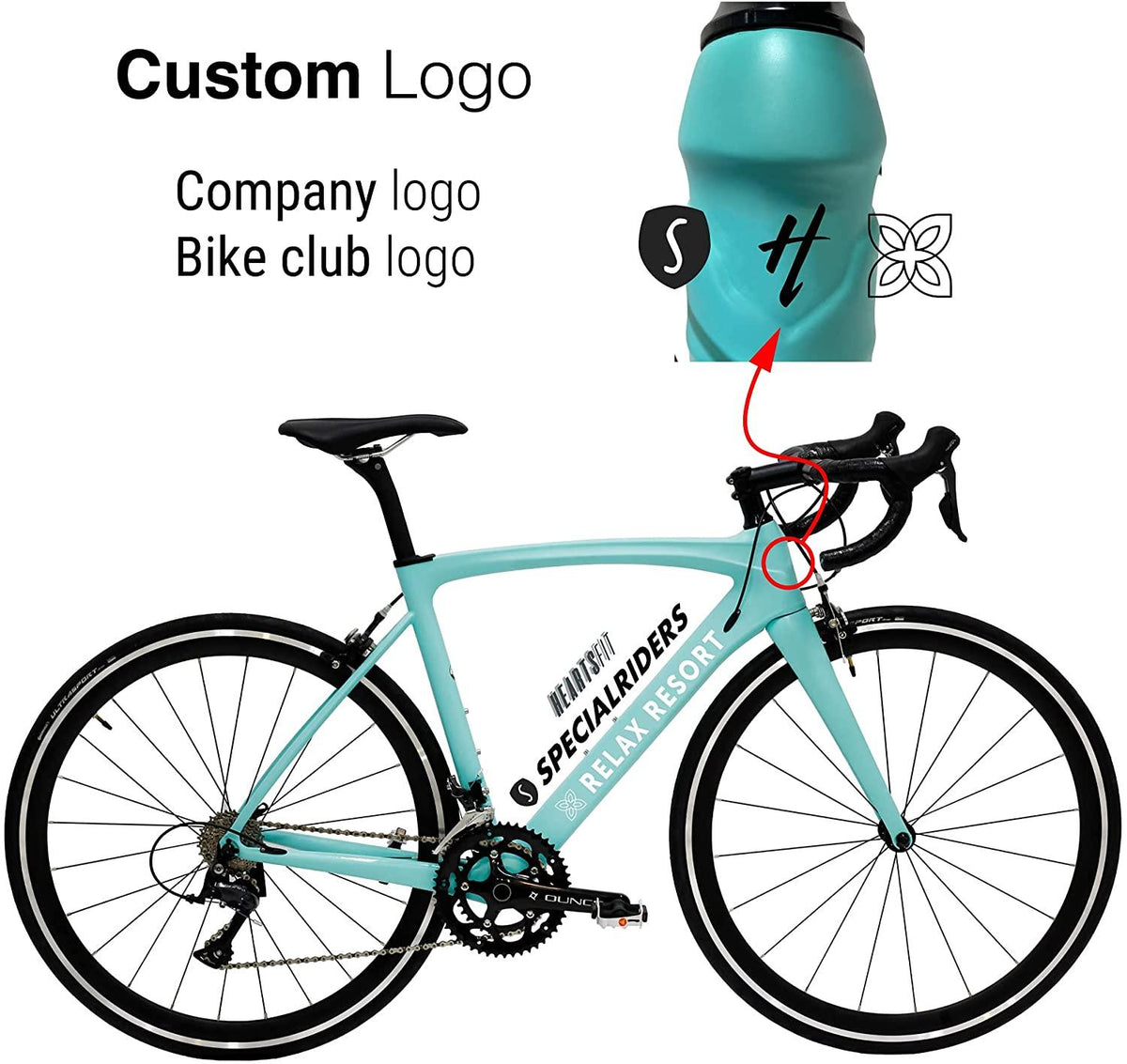 HeartsBio Carbon Road Bike Model H 18.7 lb – Custom Bike Club Logo Carbon Fiber Frame Road Bike with  SORA 18 Speeds
