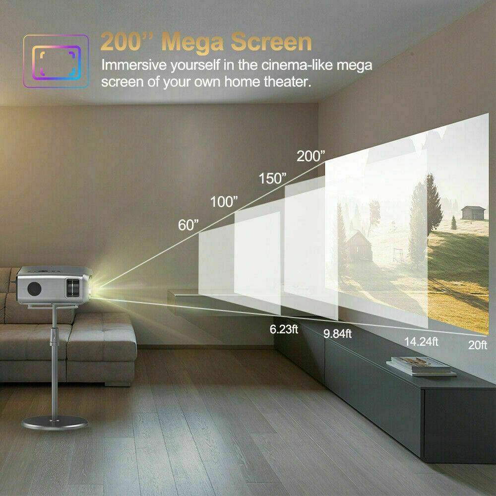 8500lm smart tv projector 5g wifi 4k home theater movie bt office airplay apps