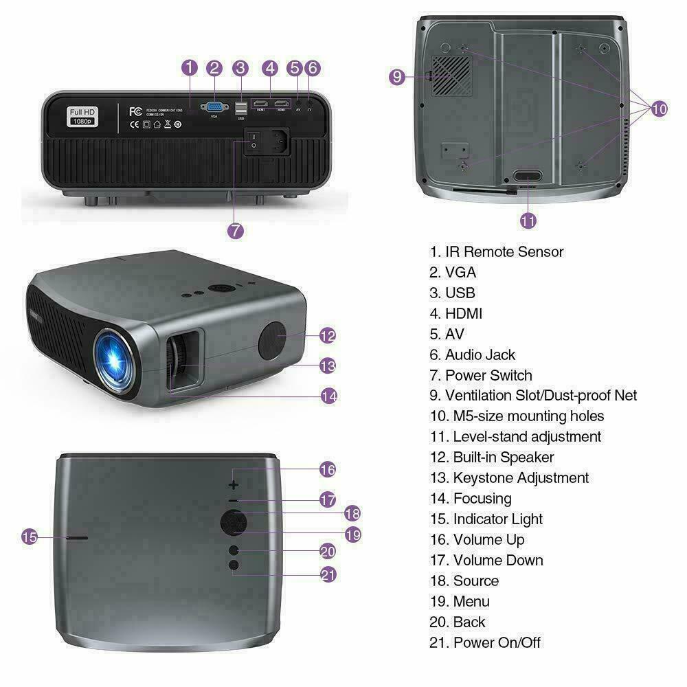 8500lm smart tv projector 5g wifi 4k home theater movie bt office airplay apps