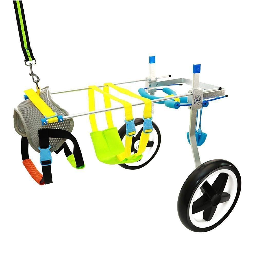CHZHUTUI Adjustable Dog Wheelchair - (2 Rounds) Dog Pull Rod Wheel Dog WalFoot Scooter Disabled Dog Assisted Hind Leg Rehabilitation Leg Exercises, Dog, Cat, Scooter