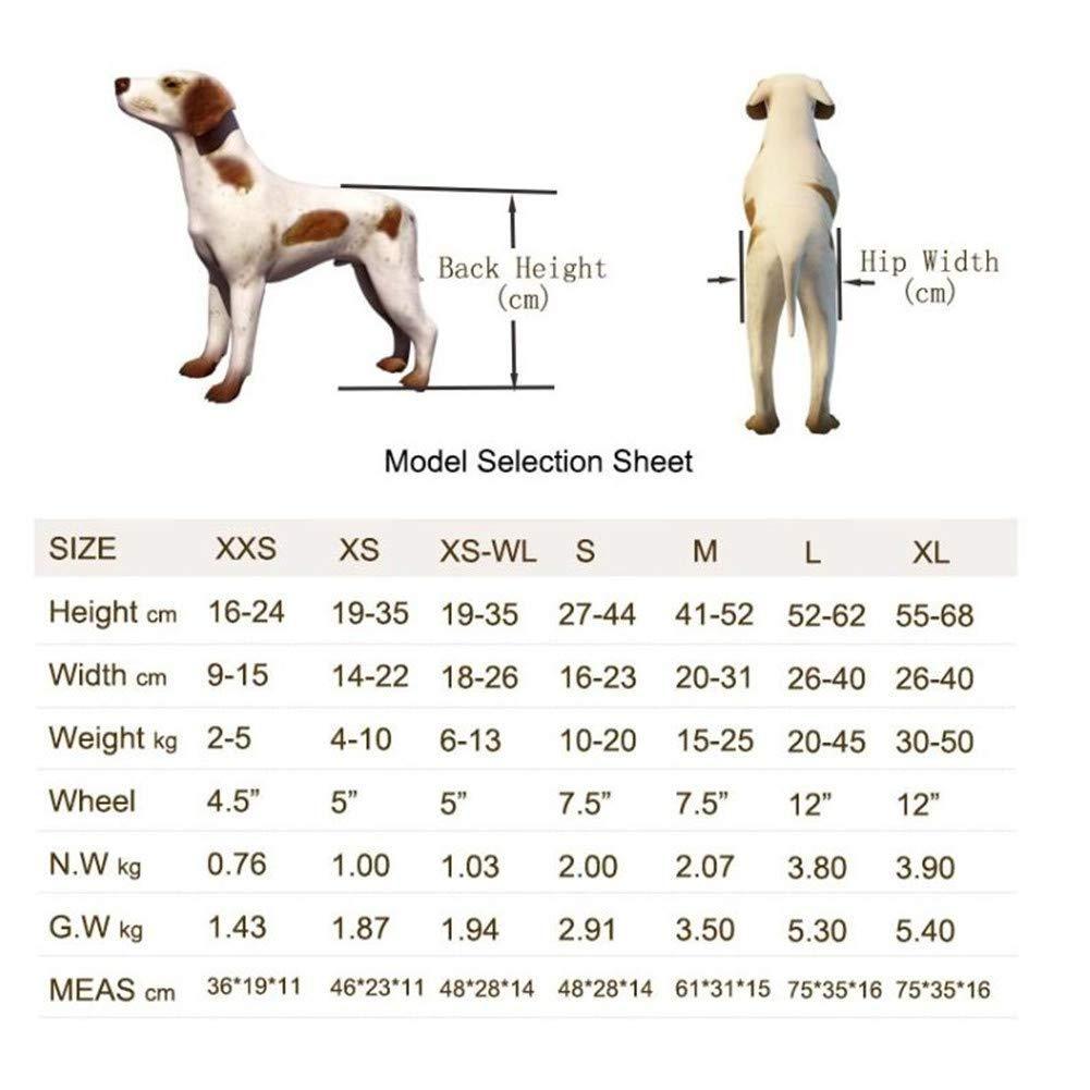 CHZHUTUI Adjustable Dog Wheelchair - (2 Rounds) Dog Pull Rod Wheel Dog WalFoot Scooter Disabled Dog Assisted Hind Leg Rehabilitation Leg Exercises, Dog, Cat, Scooter