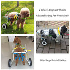 CHZHUTUI Adjustable Dog Wheelchair - (2 Rounds) Dog Pull Rod Wheel Dog WalFoot Scooter Disabled Dog Assisted Hind Leg Rehabilitation Leg Exercises, Dog, Cat, Scooter (Size : L)