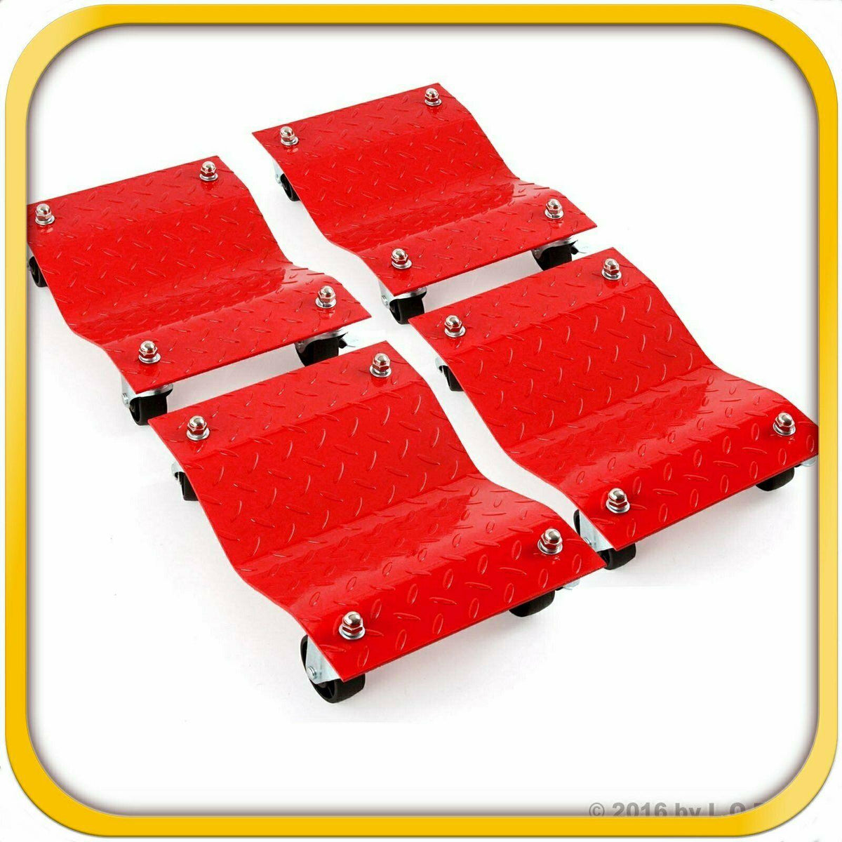 Set of (4) Auto Dolly Car Dolly Wheel Tire 12"x16" Skate 6000lb Repair Slide
