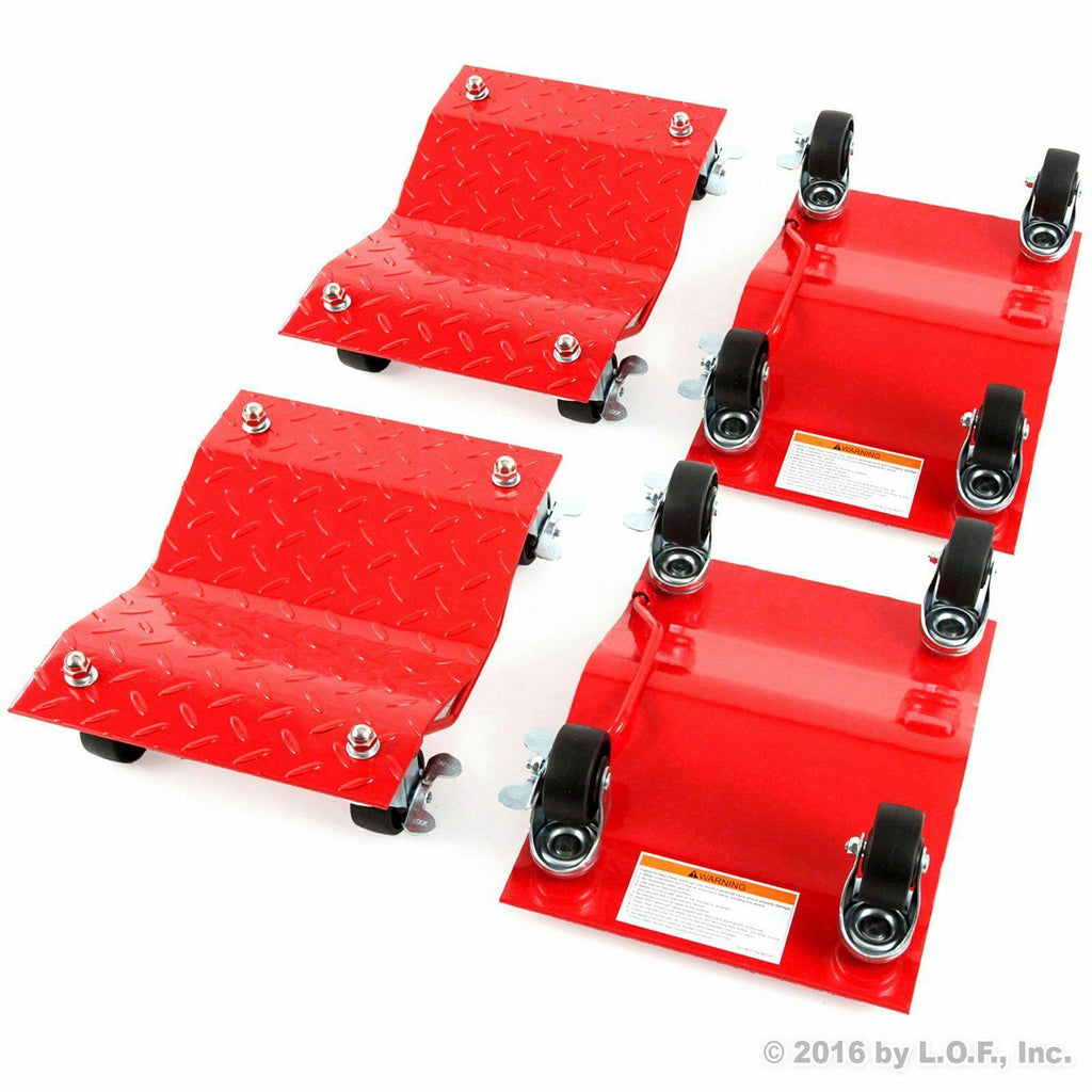 Set of (4) Auto Dolly Car Dolly Wheel Tire 12"x16" Skate 6000lb Repair Slide