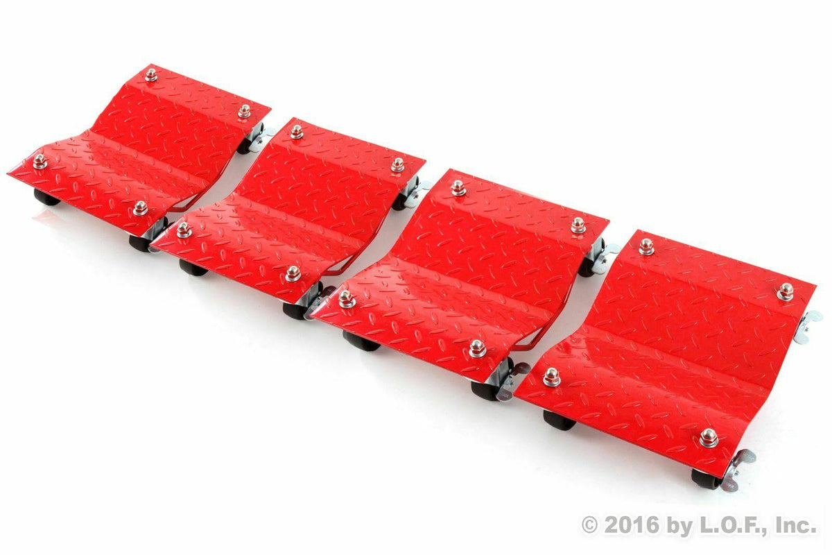 Set of (4) Auto Dolly Car Dolly Wheel Tire 12"x16" Skate 6000lb Repair Slide