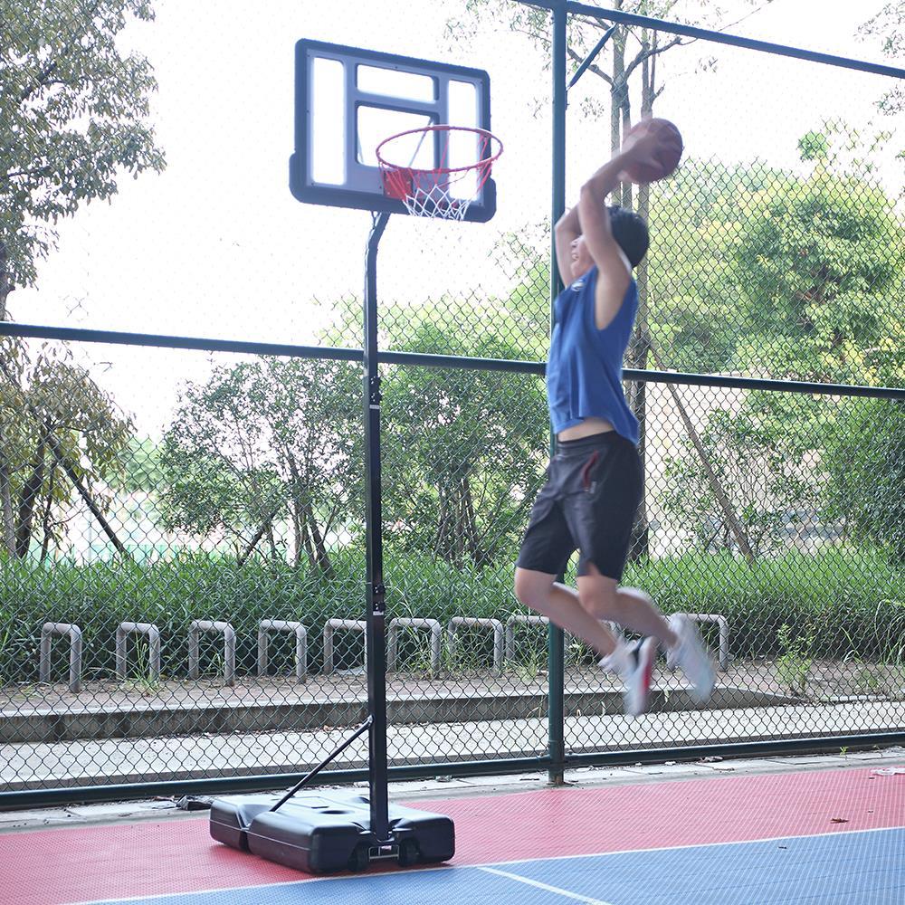 UBesGoo Portable 6.9' - 8.5' Height Adjustable Basketball Goal System, Wheeled Basketball Hoop Stand, with PVC Backboard, for Kids Junior Indoor/Outdoor