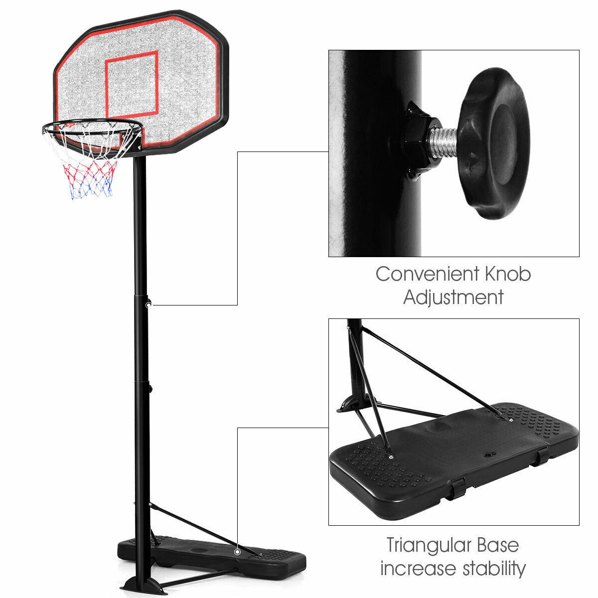 10ft 43'' Backboard In/outdoor Adjustable Height Basketball Hoop System