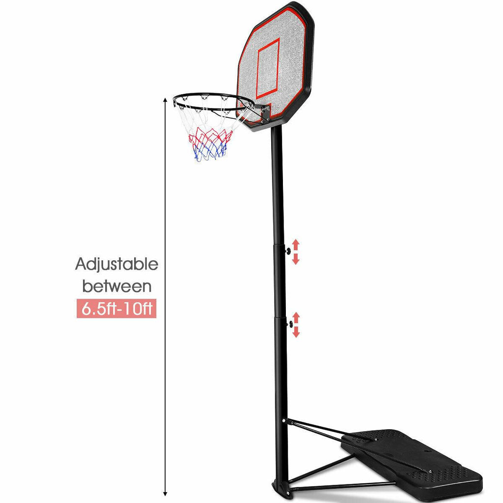 10ft 43'' Backboard In/outdoor Adjustable Height Basketball Hoop System