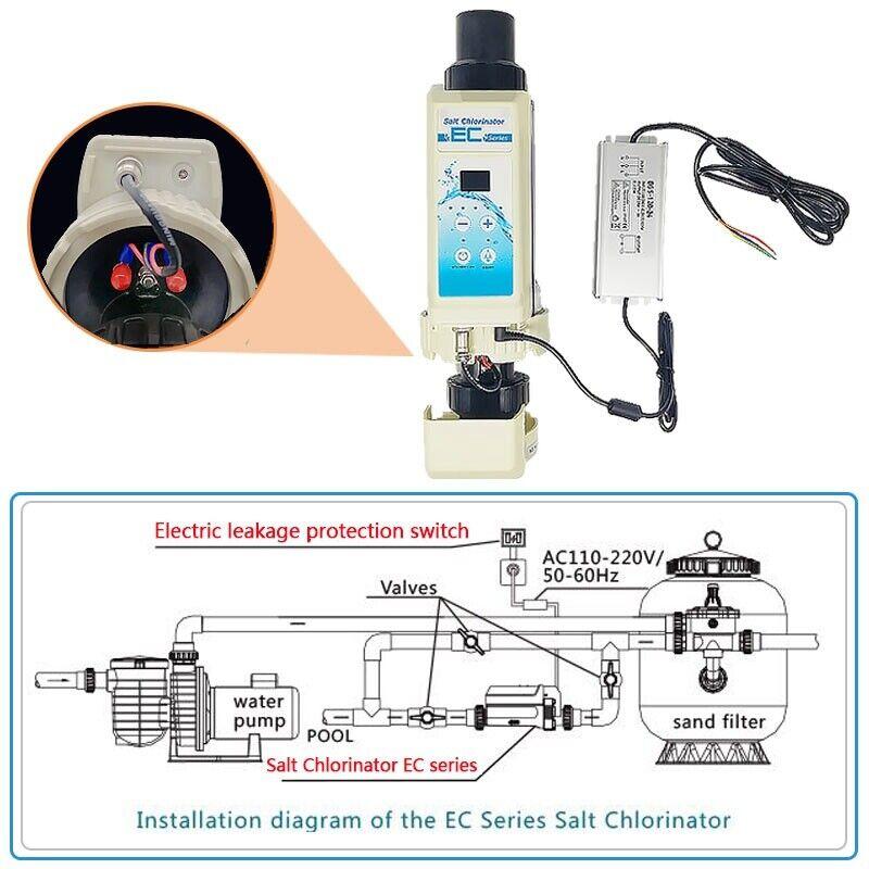 us ec20 salt water pool electronic salt chlorine generator system ≤ 26k gal
