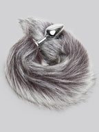 DOMINIX Deluxe Stainless Steel Medium Faux Silver Fox Tail Butt Plug, Silver