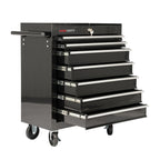 7-Drawer Heavy-Duty Rolling Tool Chest Cabinet with Lock Mobile Cart for Gara& Workshop, Black