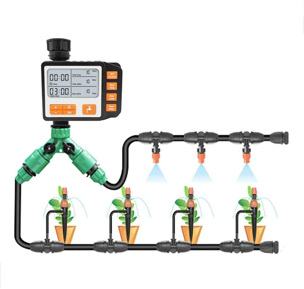 QFFL Programmable Water Timer Spray Watering Device, Irrigation , 3" Large Screen, Auto & Manual Mode, for Garden Lawn (Size : 40m)