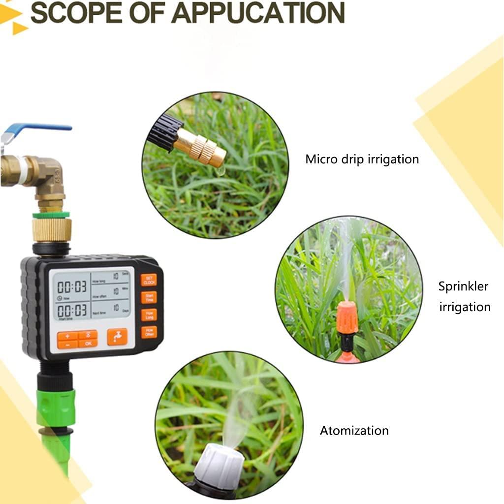 QFFL Programmable Water Timer Spray Watering Device, Irrigation , 3" Large Screen, Auto & Manual Mode, for Garden Lawn (Size : 40m)