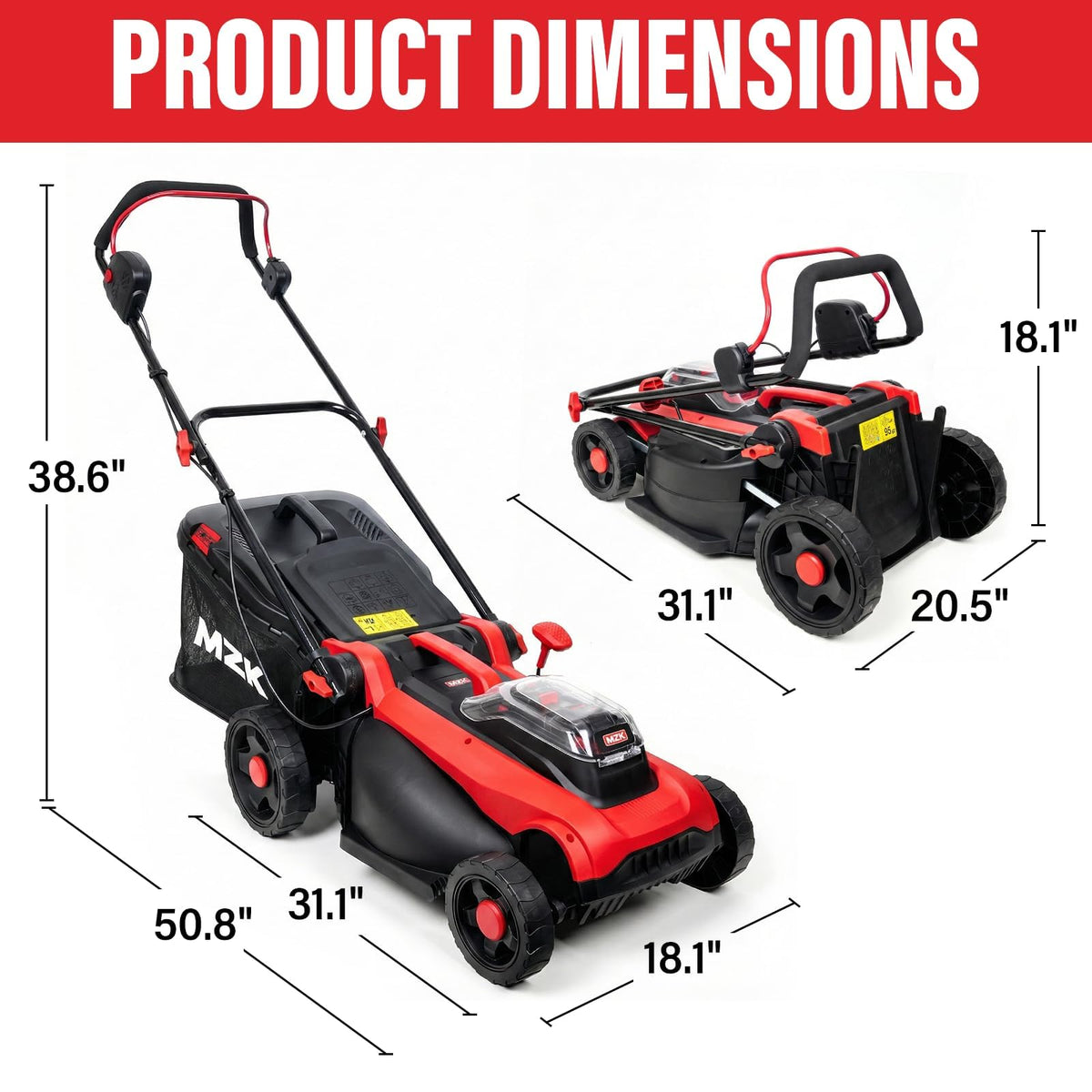 40V 16" Electric Lawn Mower, 2-in-1 Brushless Cordless Lawn Mower, Walk-Behind Push Mowers with 5-Position Height Adjustment, 2 x 4.0Ah Batteries &amp; Charger Included, LM16I5H