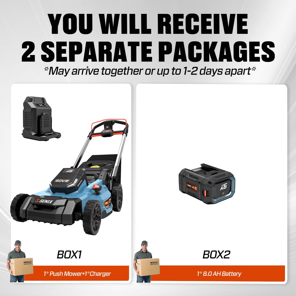 X6 60V Max 21" Self-Propelled Mower, 3-in-1 w/ 8Ah Battery &amp; Charger, Smart Display, 7-Level Adj. (Note: Battery &amp; Mower Shipped Separately)