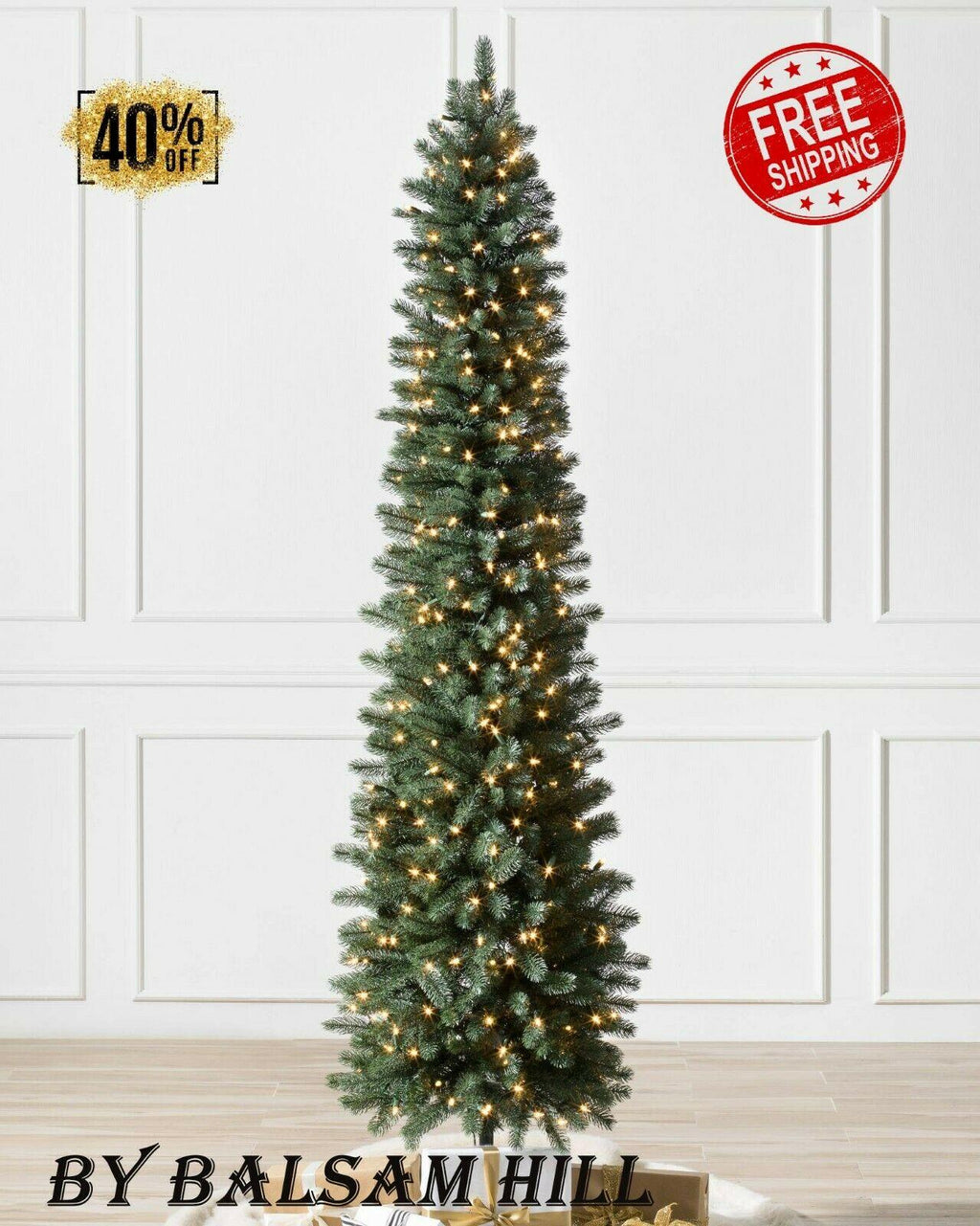 Hot 2021 Balsam Hill Sonoma Slim Pencil Tree Christmas Tree  7'