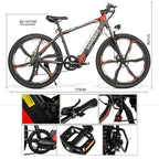 Men's Mountain Bike, 26" Wheel Size, 350W Electric Bicycle, 36V 330.69lbs Max Load, High Carbon Steel Frame, Electric Mountain Bike for Adults
