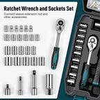 Home Tool Kit 281-PCs - Portable Complete Basic Repair General Hand Tool Sets for Men Women - Full Tool Set with Socket Wrench Set & Screwdriver Set & Metric Hex Key & Pliers & Tool Box Case