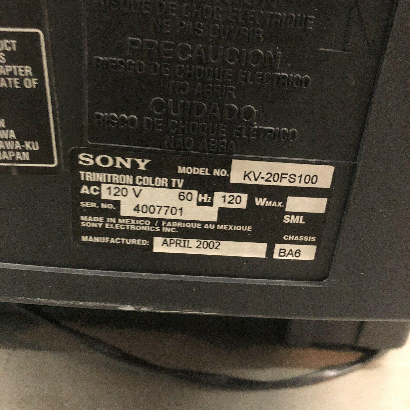 sony trinitron kv-20fs100 24” inch tv