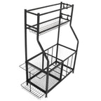 CHICIRIS GaraSports Equipment Organizer with Hooks, Balls StoraRack, GaraBalls Storage, Sport Gear GaraStoraRack with Baskets for Balls, Rackets, Workout Gear, Yoga Mats,Toys Black