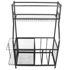 CHICIRIS GaraSports Equipment Organizer with Hooks, Balls StoraRack, GaraBalls Storage, Sport Gear GaraStoraRack with Baskets for Balls, Rackets, Workout Gear, Yoga Mats,Toys Black
