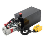 12 Volt Single Acting Hydraulic Pump for Dump Trailer 10 Quart Metal Reservoir
