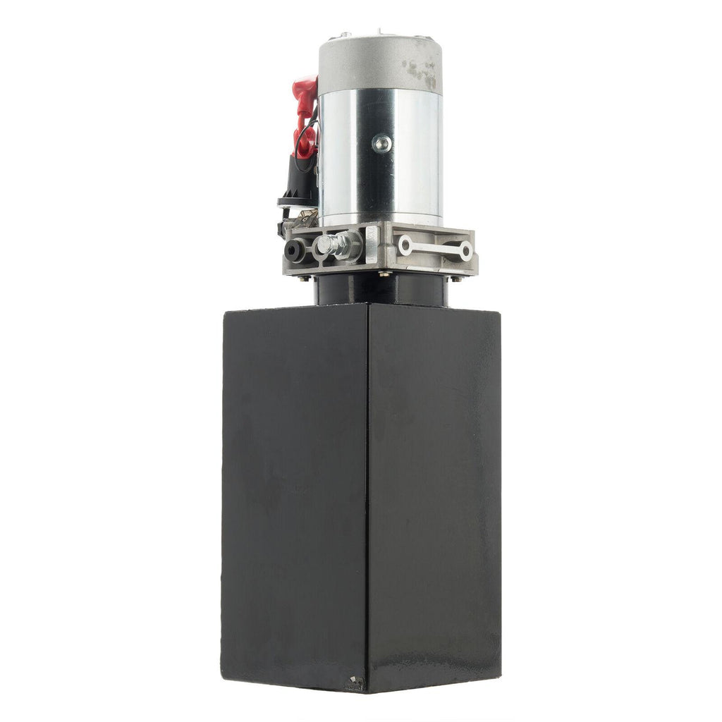 Single Acting Hydraulic Pump for Dump Trailers 12 VDC 10 Quart Metal Reservoir