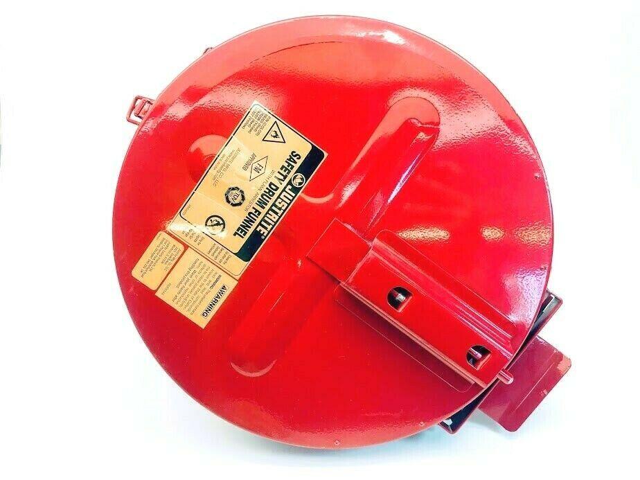 Justrite Safety Drum Funnel w/ Flame Arrestor 08205, RED
