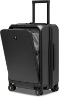 Carry-On Luggage, Road Runner Pro 20” Lightweight PC Hardside Suitcase with USB Charging Port, Spinner Trolley for Luggage with Front Compartment, TSA Lock - Dark Grey, 20-Inch