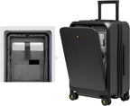 Carry-On Luggage, Road Runner Pro 20” Lightweight PC Hardside Suitcase with USB Charging Port, Spinner Trolley for Luggage with Front Compartment, TSA Lock - Dark Grey, 20-Inch