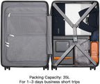 Carry-On Luggage, Road Runner Pro 20” Lightweight PC Hardside Suitcase with USB Charging Port, Spinner Trolley for Luggage with Front Compartment, TSA Lock - Dark Grey, 20-Inch