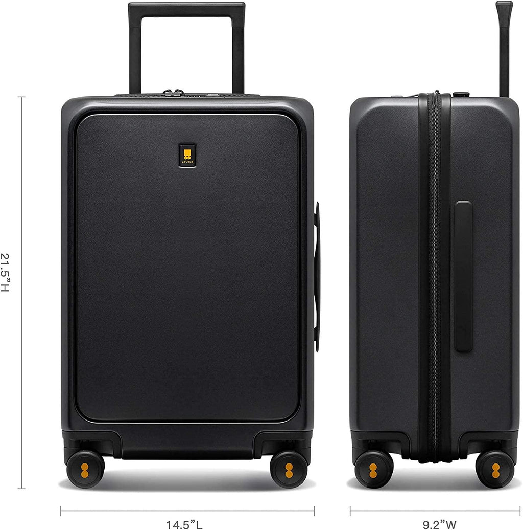 Carry-On Luggage, Road Runner Pro 20” Lightweight PC Hardside Suitcase with USB Charging Port, Spinner Trolley for Luggage with Front Compartment, TSA Lock - Dark Grey, 20-Inch