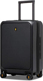 Carry-On Luggage, Road Runner Pro 20” Lightweight PC Hardside Suitcase with USB Charging Port, Spinner Trolley for Luggage with Front Compartment, TSA Lock - Dark Grey, 20-Inch