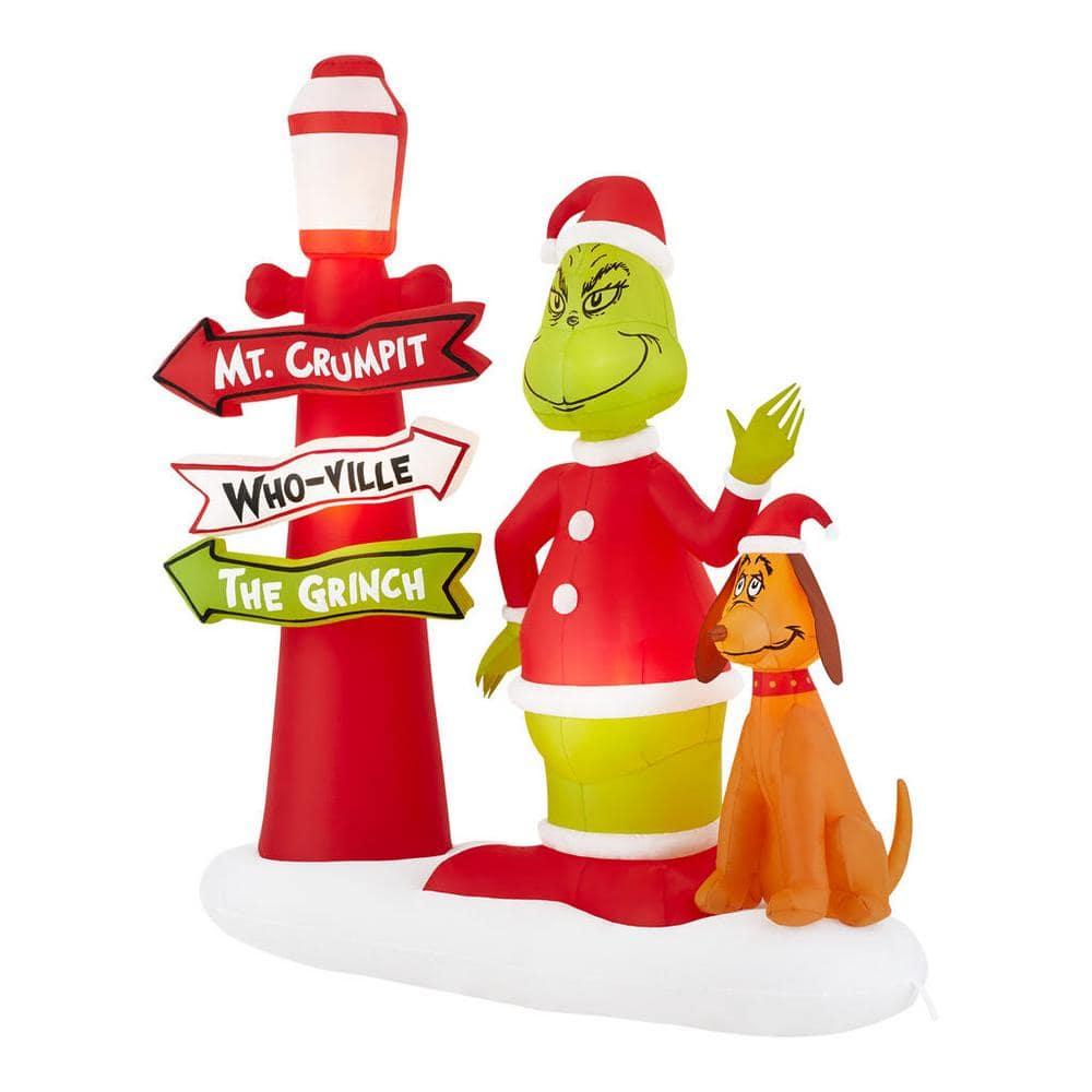 6 ft Grinch With Sign Holiday Inflatable