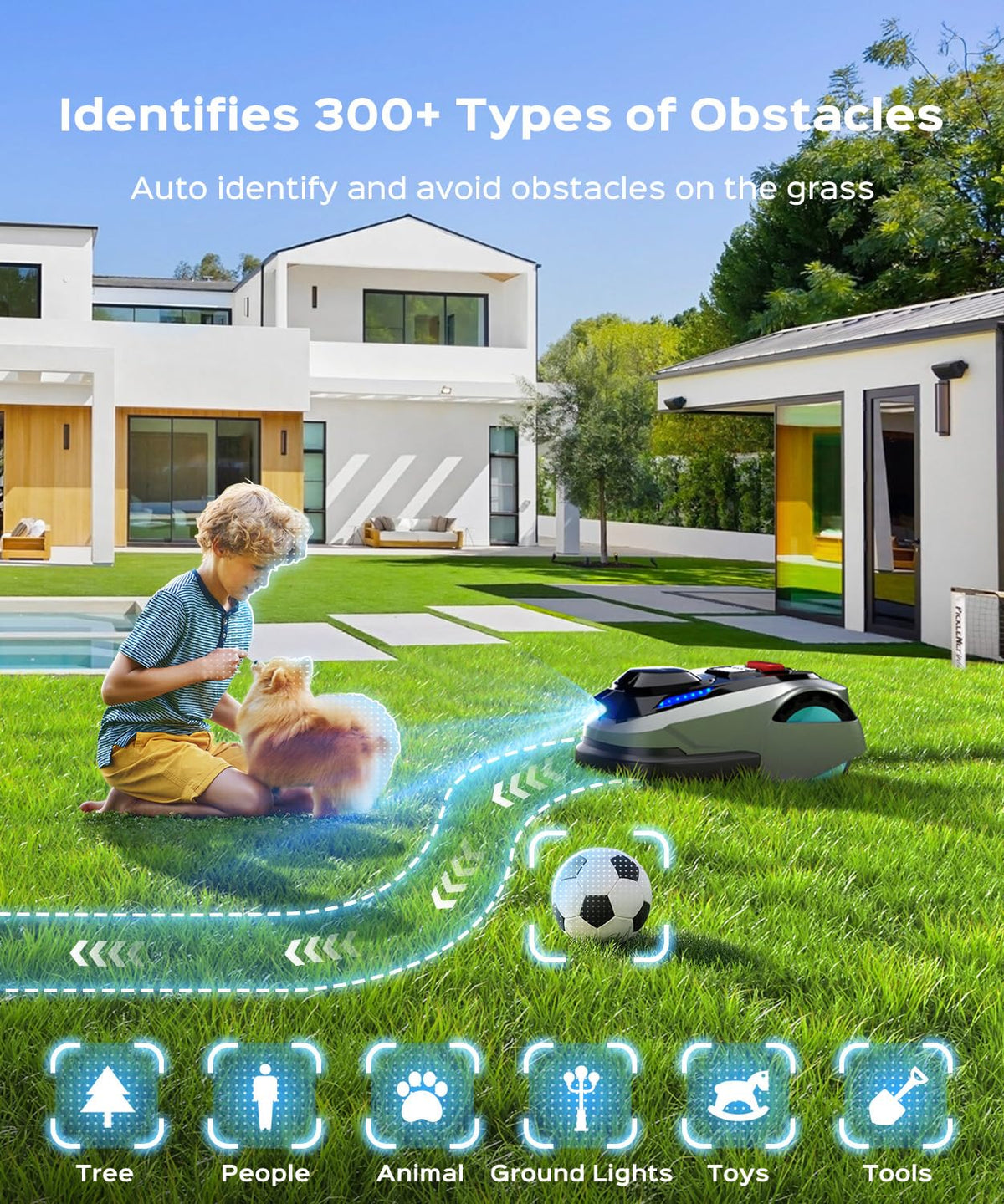 N1600 PRO Wireless Robotic Lawn Mower, RTK &amp; Vision Navigation, Up to 0.4 Acre Coverage, Smart App Control, Multi-Zone Mapping, Systematic Mowing Robot