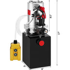 12 Volt Hydraulic Pump for Dump Trailer - 4 Quart Poly - Single Acting