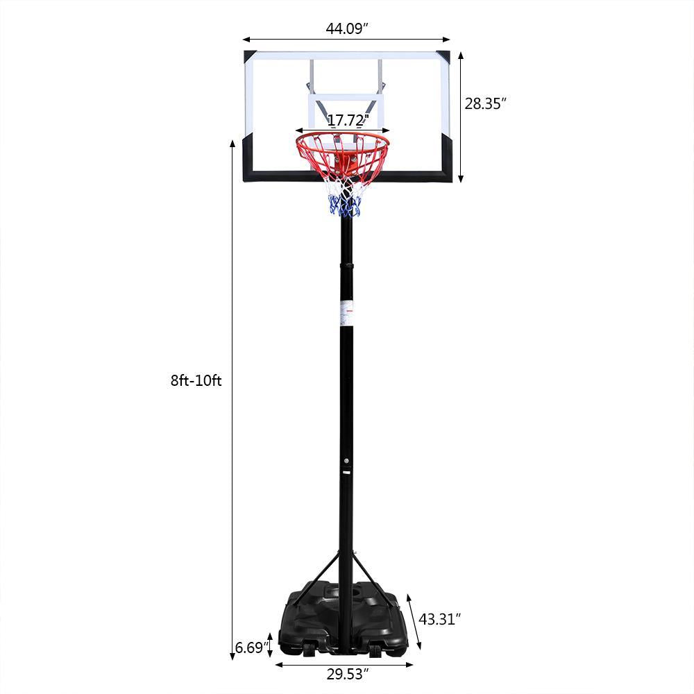 UBesGoo Removable Adult Basketball Hoop Stand 8ft- 10ft Adjustable Height, for Indoor Outdoor Backyard Use