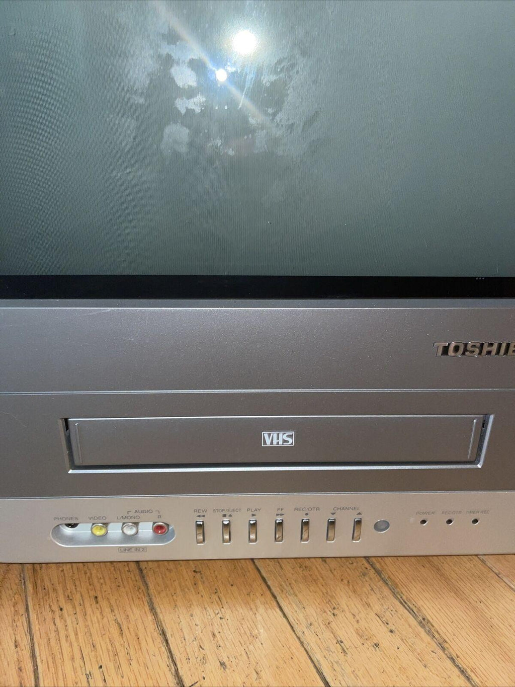 toshiba mw20fp1 20" crt tv vcr dvd combo retro gaming television remote