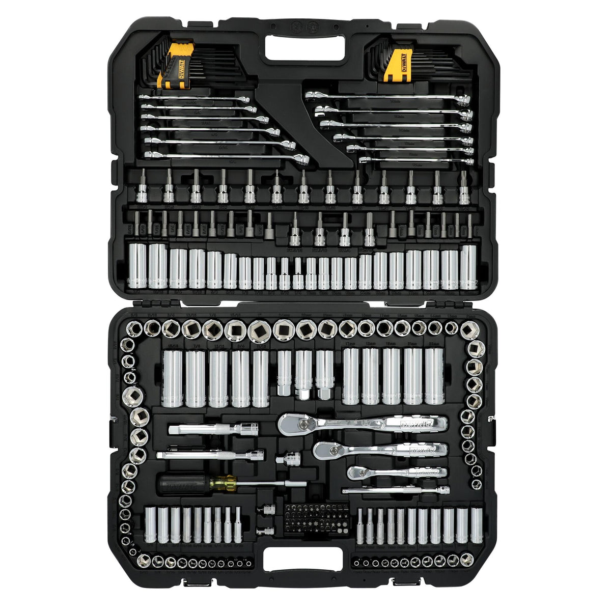 Mechanic Tool Set, 247-Piece, 1/4 in., 3/8 in. and 1/2 in. Drive, SAE, Ratchets, Sockets, Hex Keys, Combination Wrenches, Polish Chrome Finish (DWMT81535)