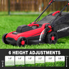 Corded Electric Lawn Mower 14-Inch 12.5AMP with Adjustable Handle Height, 6 Cutting Heights, 10-Gallon Collection Bag 2026 Version