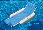 Swim Central 66-Inch Blue and White Rippled Eva Float Swimming Pool Lounge Chair