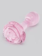 Lovehoney Full Bloom Small Rose Glass Butt Plug 3.5 Inch, Pink