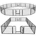 31''W x 24''H Foldable Pet Pen - Metal Dog Pen Puppy Cat Exercise Fence Barrier Kennel 16 Panels/32 Panels