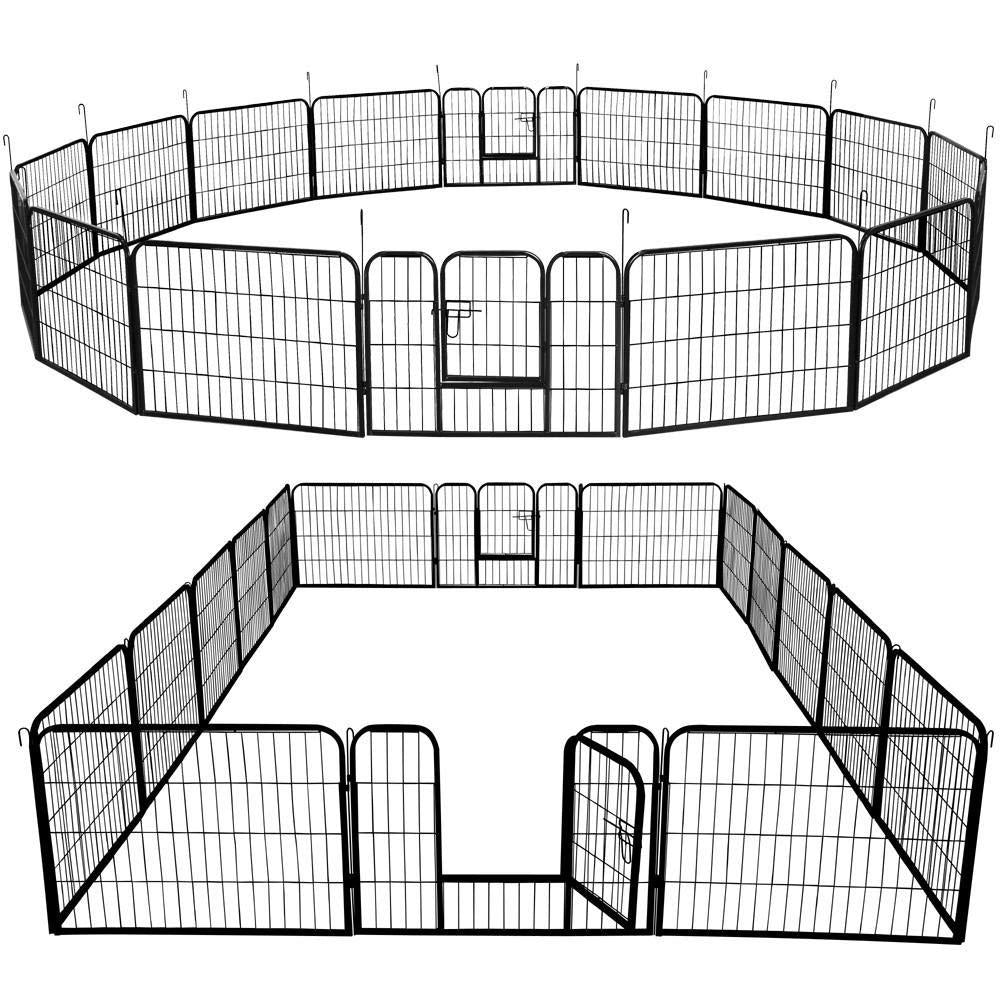 31''W x 24''H Foldable Pet Pen - Metal Dog Pen Puppy Cat Exercise Fence Barrier Kennel 16 Panels/32 Panels